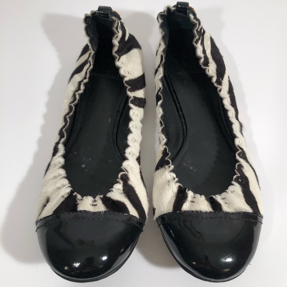 Tory Burch Shoes - Tory Burch size 8.5 zebra print leather flats